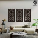 تابلو چوبی 3 تکه طرح باغ گلها کد 1006 تصویر 4