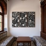 تابلو چوبی 3 تکه طرح برگ ها کد 1005 عکس 1