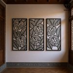 تابلو چوبی 3 تکه طرح برگ کد 1007 تصویر 2