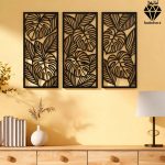 تابلو چوبی 3 تکه طرح برگ کد 1007 تصویر 4
