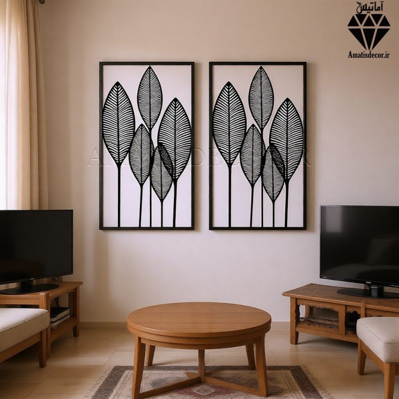 تابلو چوبی طرح نارسیس 2 عددی کد 1002