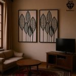 تابلو چوبی طرح نارسیس 2 عددی کد 1002