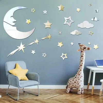 آینه دکوری آماتیس مدل ماه و ستاره ها