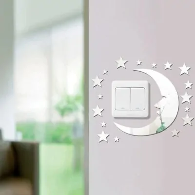 استیکر آینه ای کلید و پریز آماتیس مدل ماه و ستاره - نمای دور تر