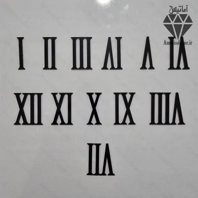 اعداد یونانی ساعت دیواری سری کامل کد 201 - رنگ طلایی و مشکی و نقره ای - جنس مولتی استایل - سایز 6 سانت - سری کامل اعداد یونانی مناسب انواع ساعت دیواری و تولید کنندگان ساعت
