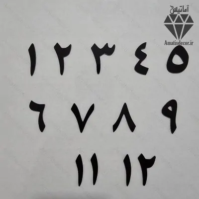 اعداد فارسی ساعت دیواری سری کامل کد 204 - جنس مولتی استایل - رنگ مشکی - سری کامل اعداد - مناسب سایز 6 سانت مناسب ساعت های بزرگ دیواری
