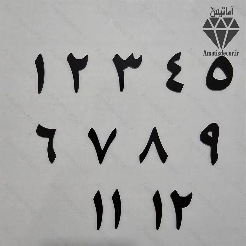 اعداد فارسی ساعت دیواری سری کامل کد 204 - جنس مولتی استایل - رنگ مشکی - سری کامل اعداد - مناسب سایز 6 سانت مناسب ساعت های بزرگ دیواری